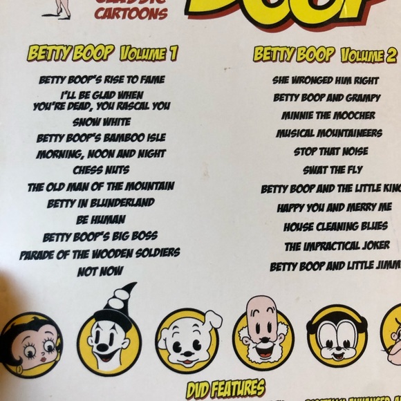 Classic Betty Boop Cartoons (DVD, 2004, 2-Disc Set) 23 Black/White Cartoons - Picture 8 of 8
